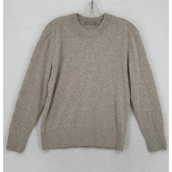 Everlane Cashmere Mens Beige Knit Crew Long Sleeve Pullover Sweater Sz M